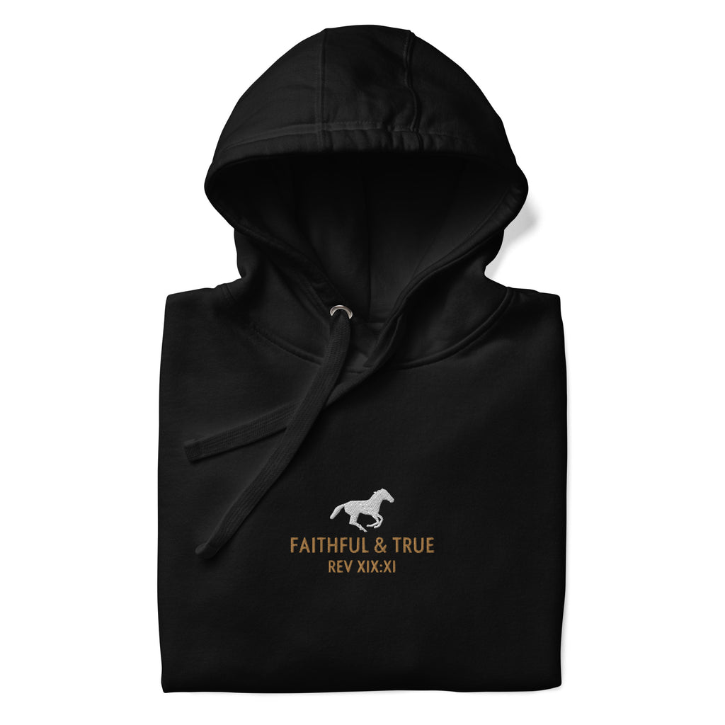Faithful-and-true-embroidered-christian-hoodie-black-folded