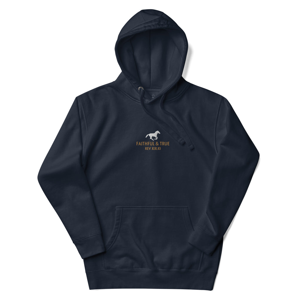 Faithful-and-true-embroidered-christian-hoodie-navy-front