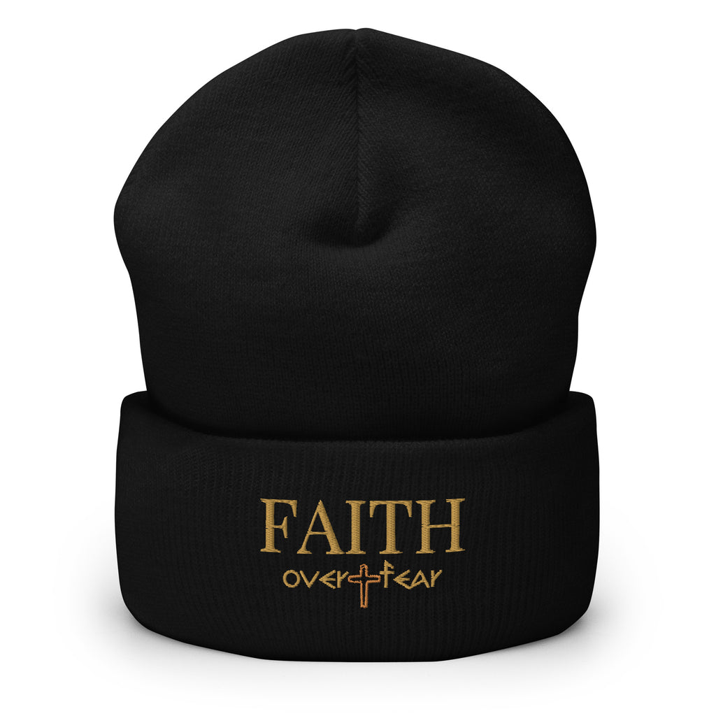 faith-over-fear-christian-embroidered-beanie-black