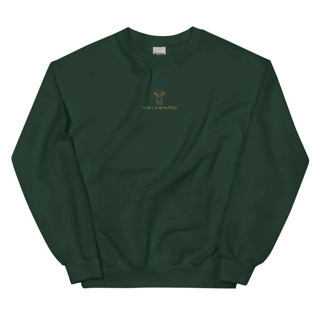 i-am-the-1-he-left-the-99-for-christian-sweatshirt-green