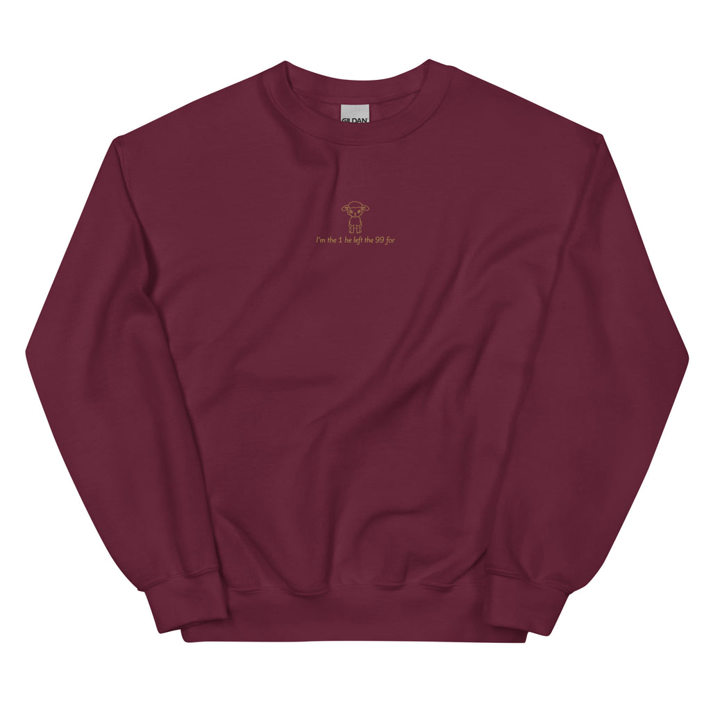 i-am-the-1-he-left-the-99-for-christian-sweatshirt-maroon