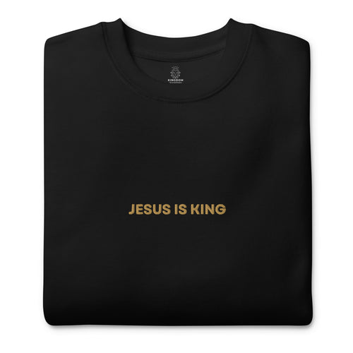 jesus-is-king-embroidered-christian-sweatshirt-black-folded