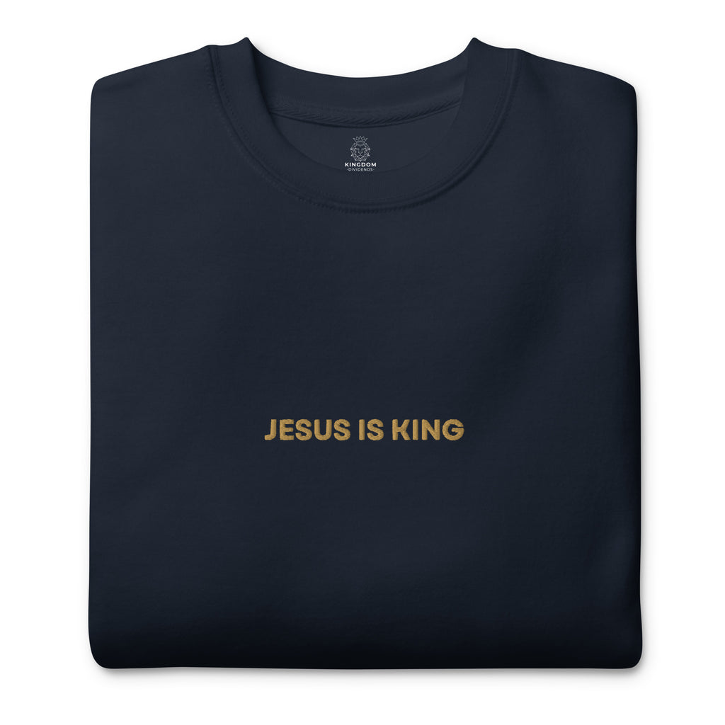 jesus-is-king-embroidered-christian-sweatshirt-navy-folded