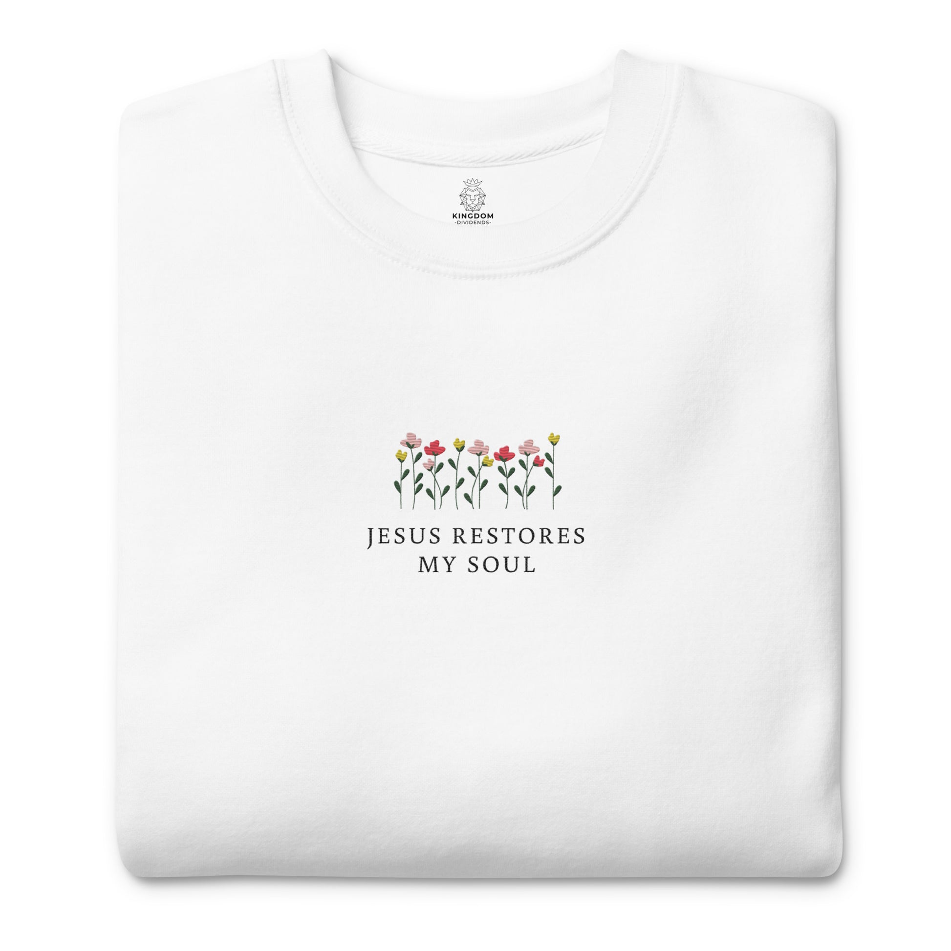 jesus-restores-my-soul-embroidered-christian-sweatshirt-white-folded
