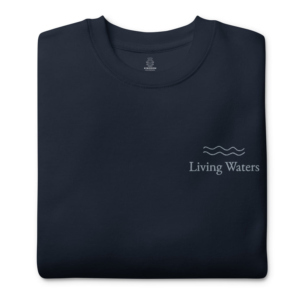 living-waters-embroidered-christian-sweatshirt-navy-folded