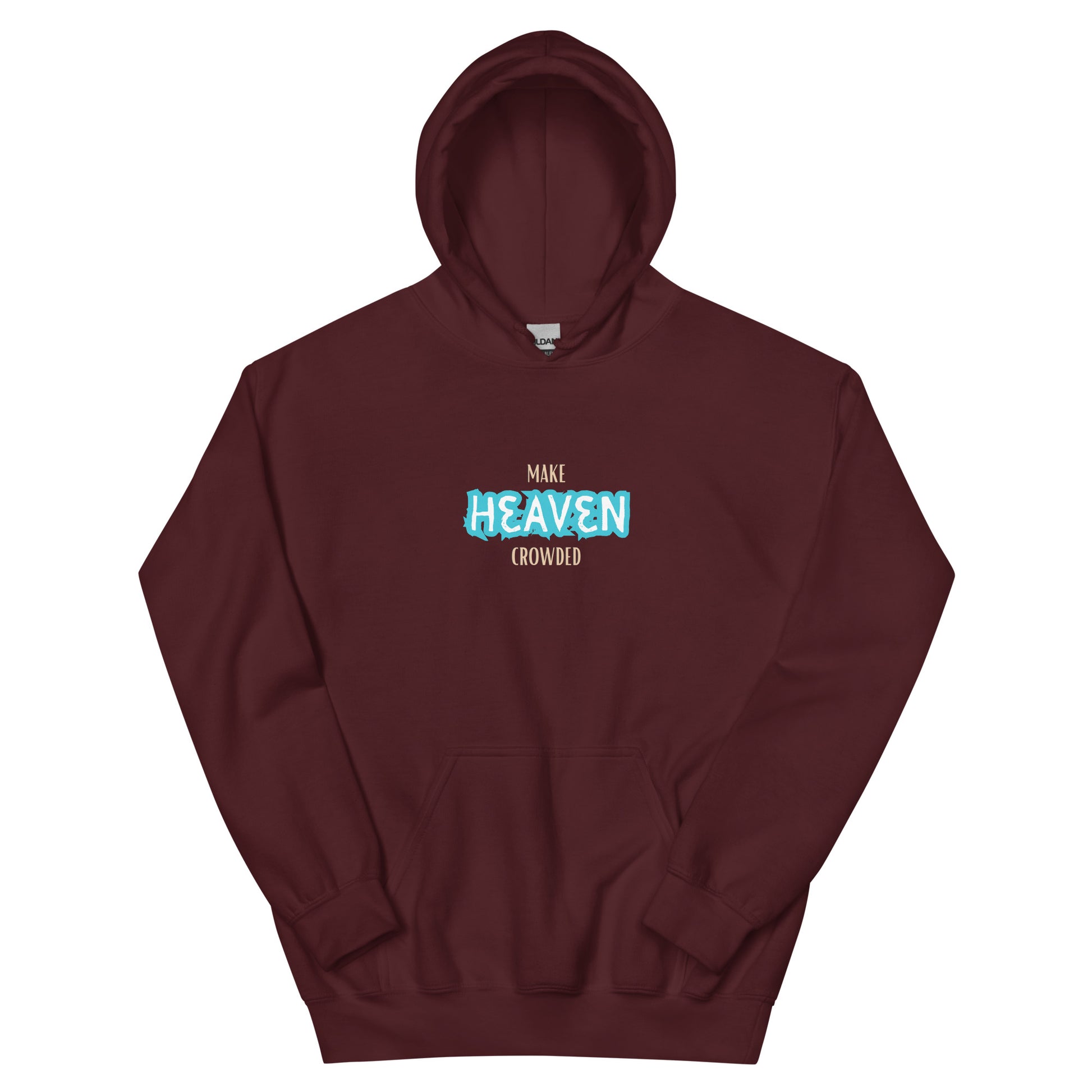 make-heaven-crowded-christian-hoodie-maroon