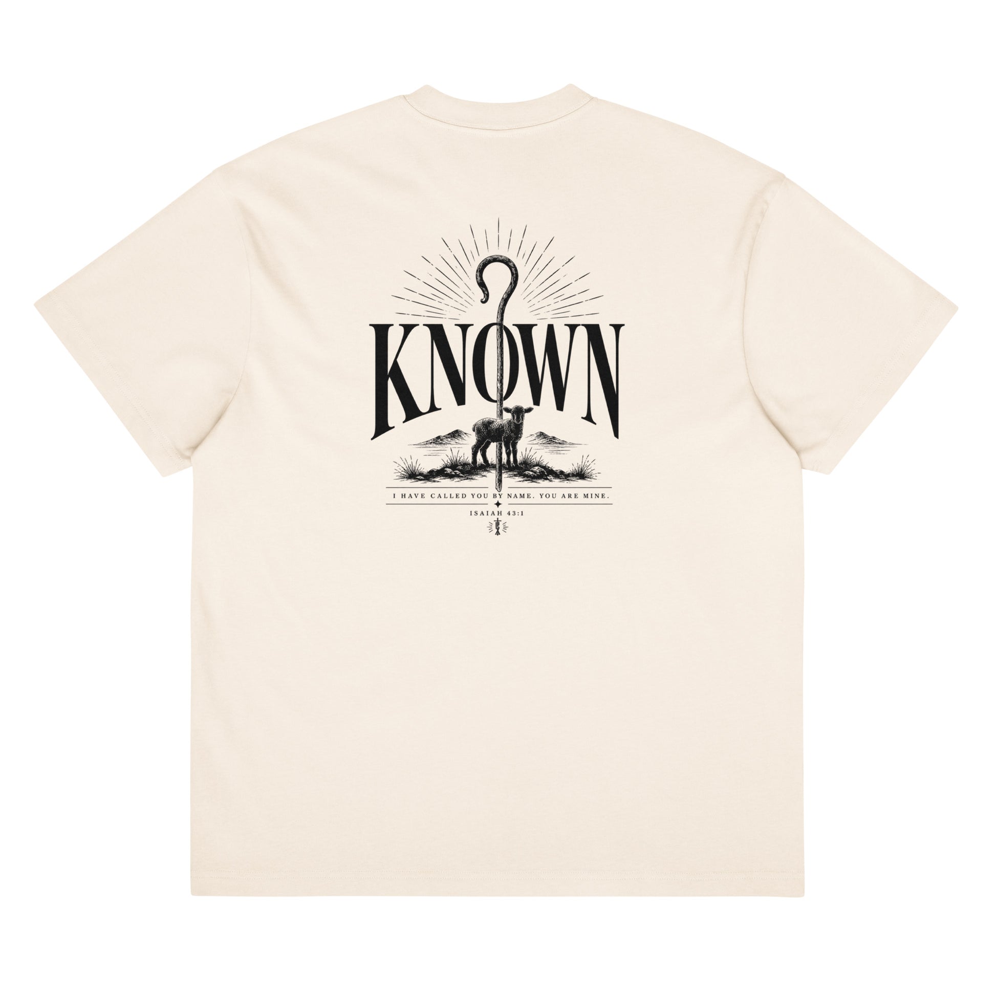 Known Oversized T-Shirt in Vintage White back — Psalm 139 faith apparel by Kingdom Dividends