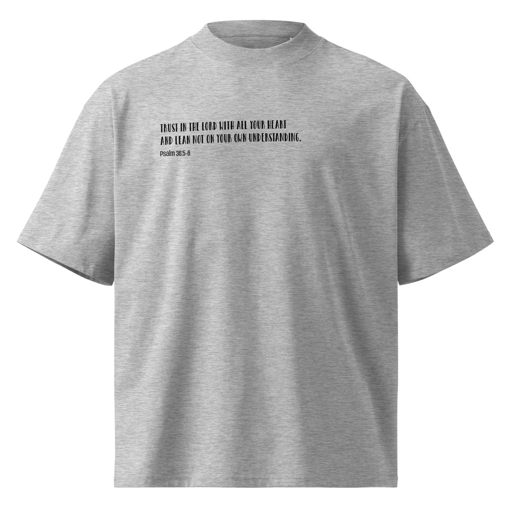 Psalm 36 Oversized Heavyweight T-Shirt in Heather Grey — organic cotton faith apparel by Kingdom Dividends