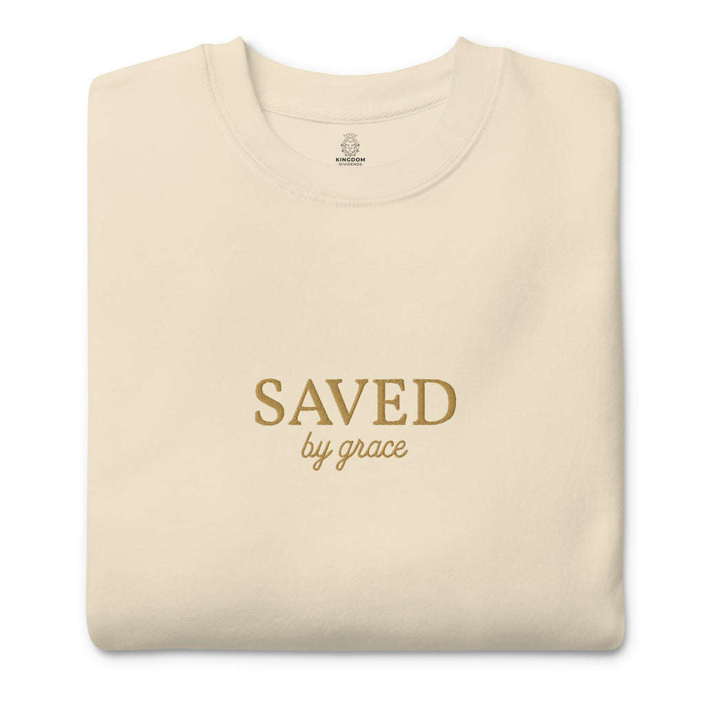 saved-by-grace-embroidered-christian-sweatshirt-beige-folded
