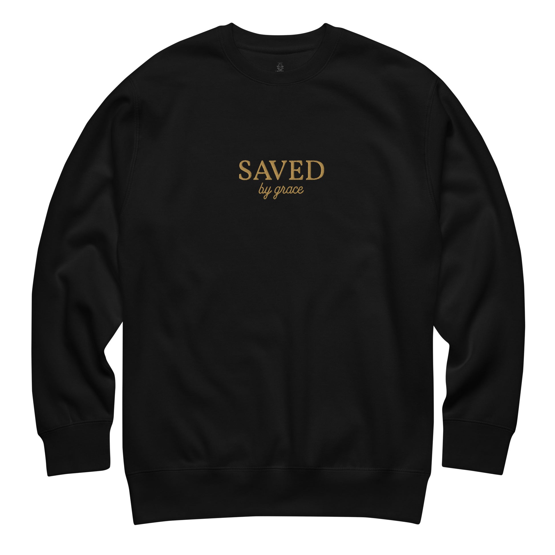 saved-by-grace-embroidered-christian-sweatshirt-black-flat