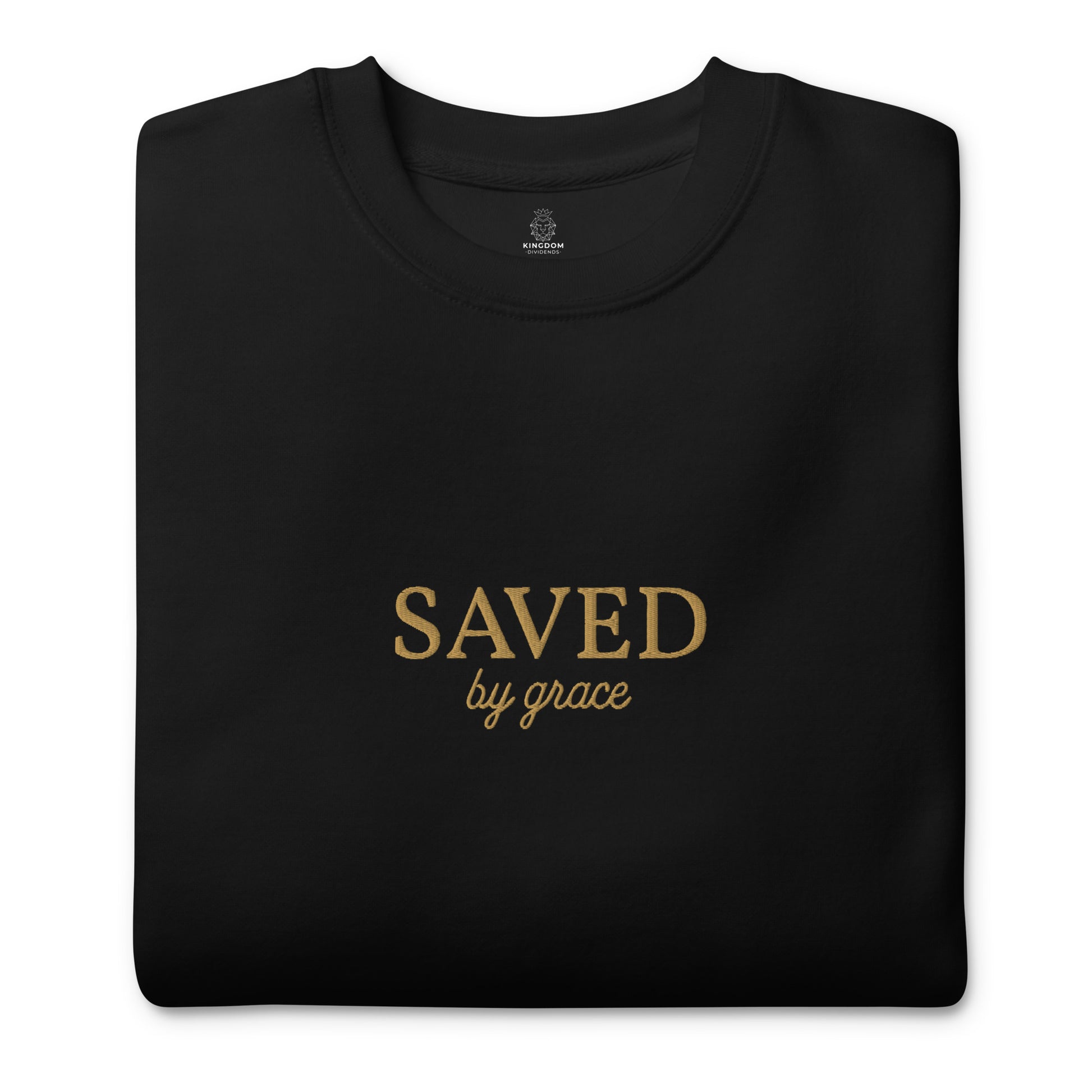 saved-by-grace-embroidered-christian-sweatshirt-black-folded