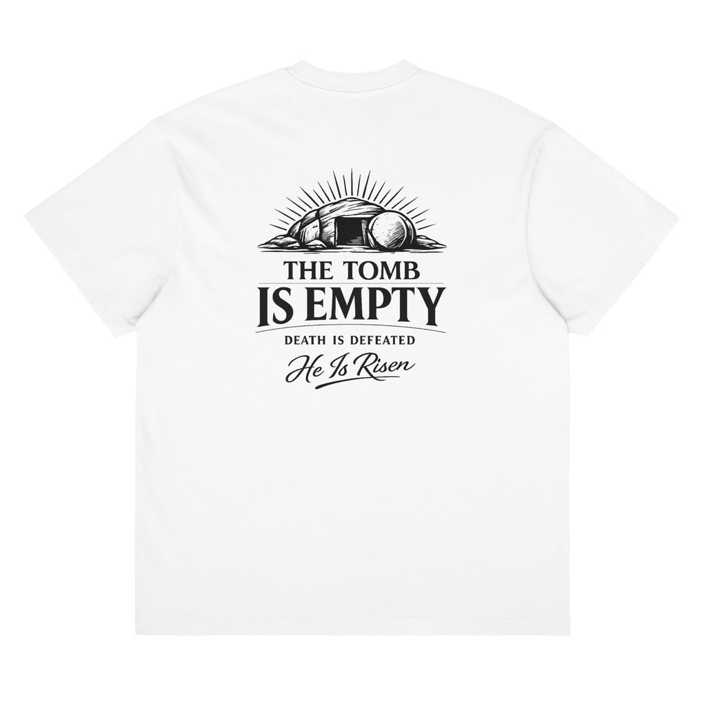 the-tomb-is-empty-christian-oversized-t-shirt-white-back