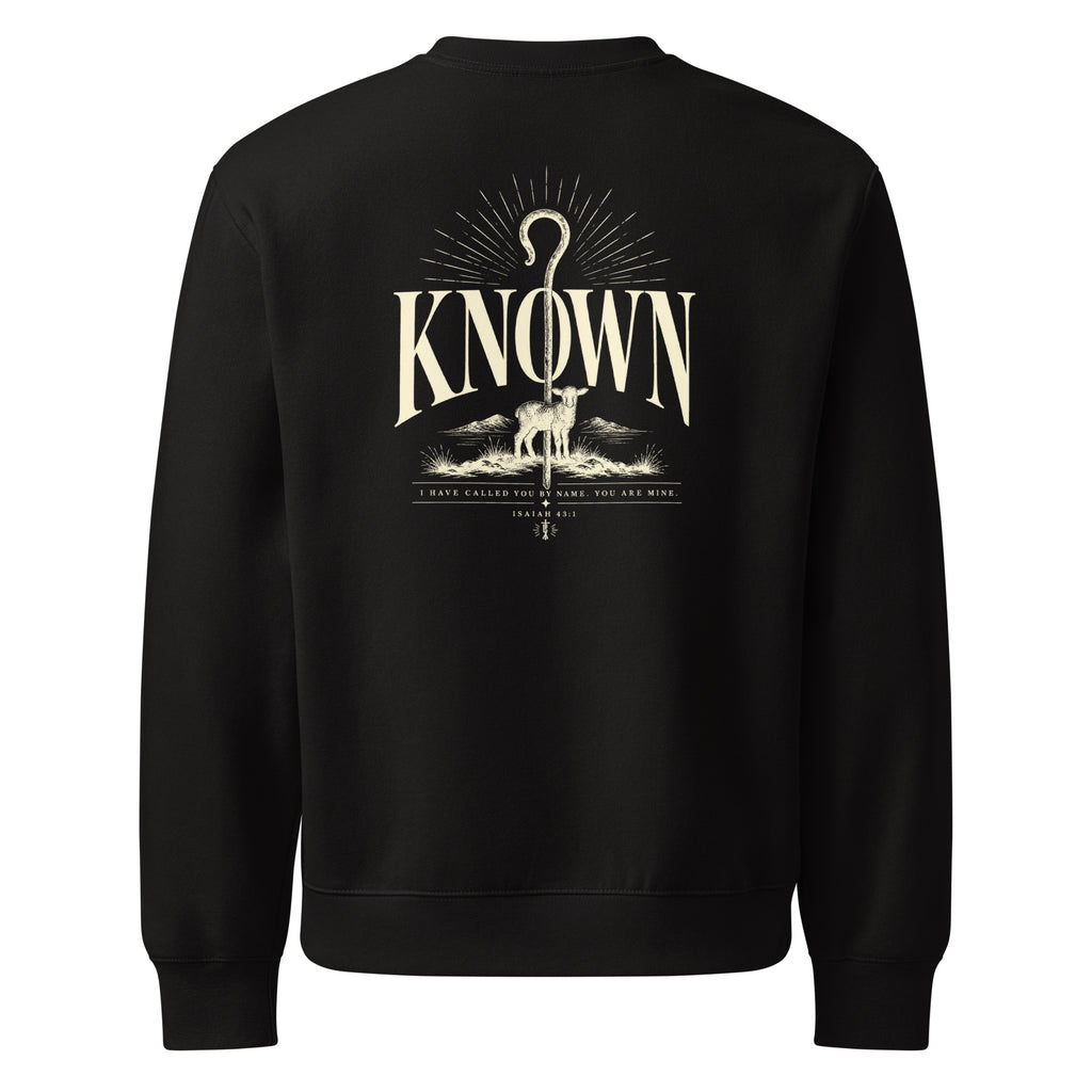 Known Oversized Sweatshirt in Black back — Psalm 139 faith apparel by Kingdom Dividends