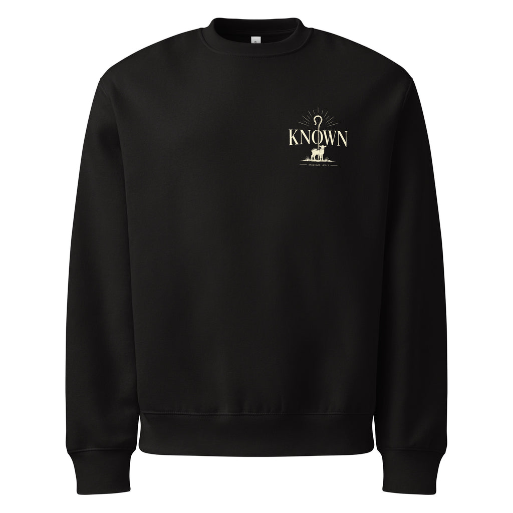 Known Oversized Sweatshirt in Black front — Kingdom Dividends Christian streetwear
