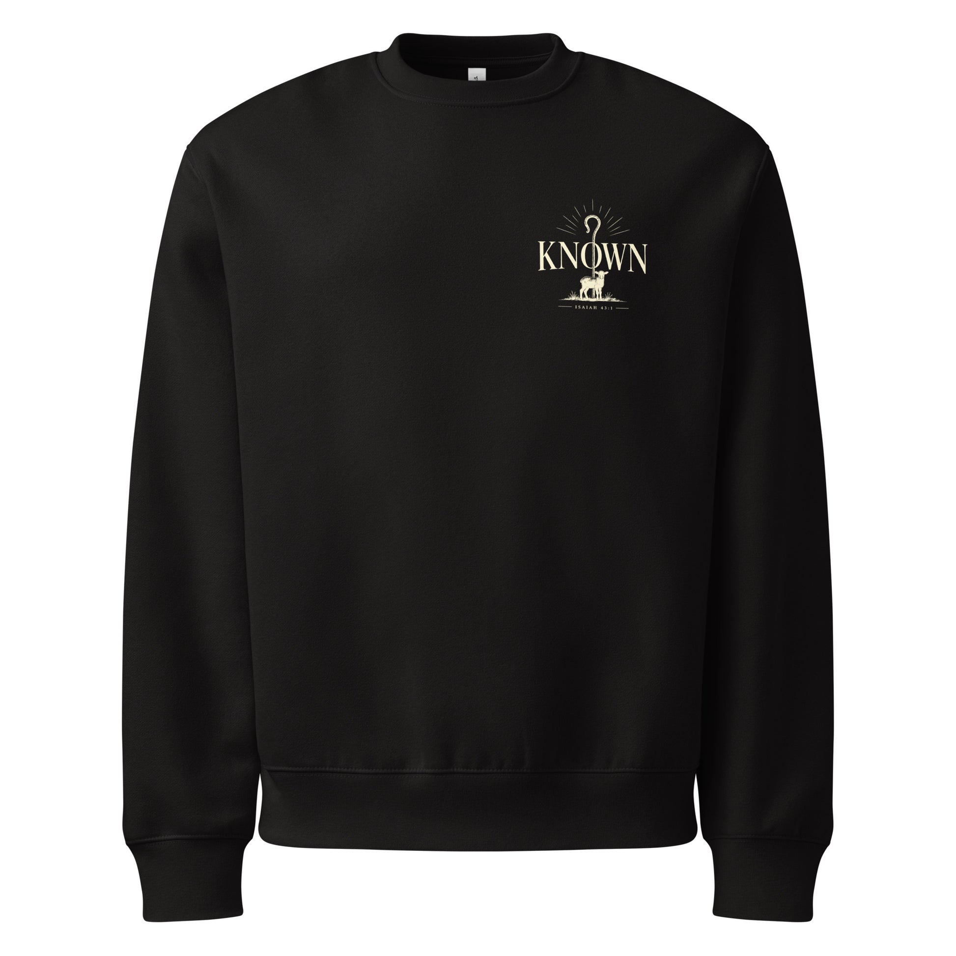 Known Oversized Sweatshirt in Black front — Kingdom Dividends Christian streetwear