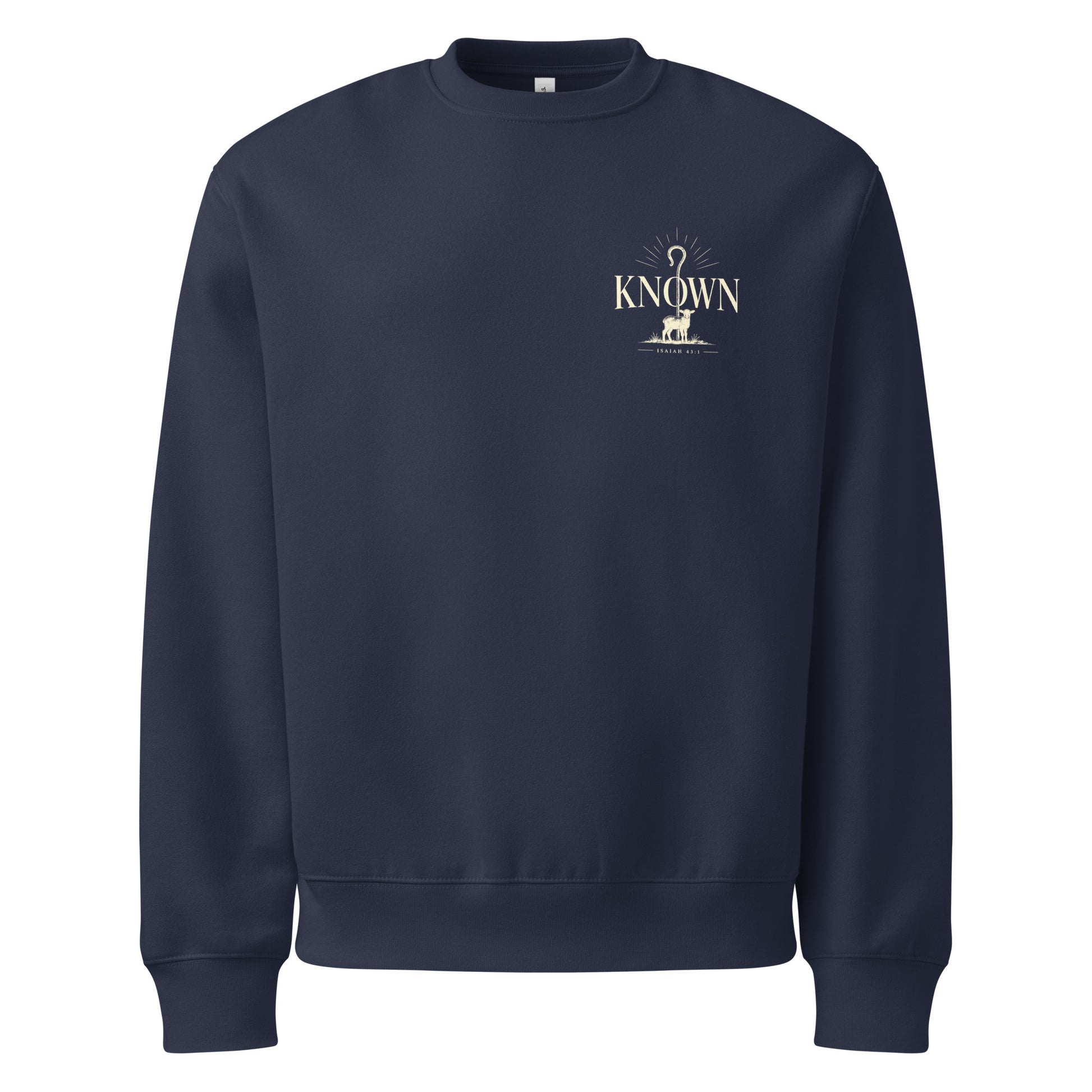 Known Oversized Sweatshirt in Navy front — premium faith sweatshirt by Kingdom Dividends