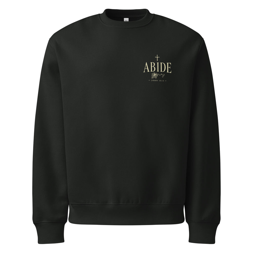Abide Oversized Sweatshirt in Vintage Black front — Kingdom Dividends heavyweight sweatshirt