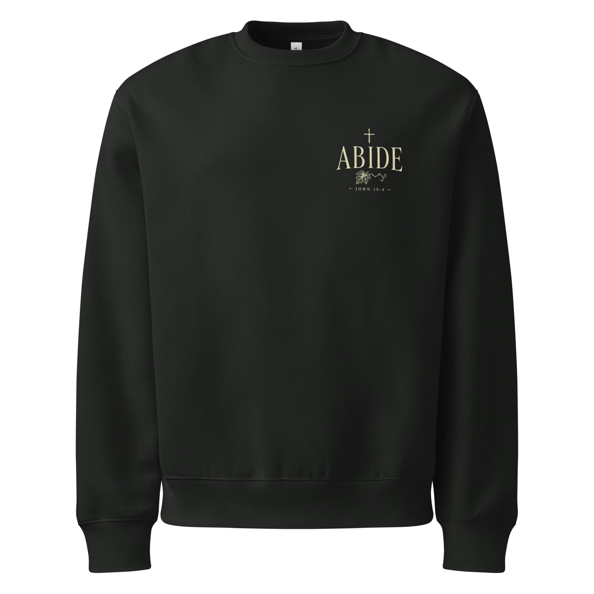 Abide Oversized Sweatshirt in Vintage Black front — Kingdom Dividends heavyweight sweatshirt
