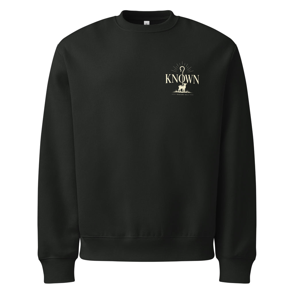 Known Oversized Sweatshirt in Vintage Black front — Kingdom Dividends heavyweight sweatshirt
