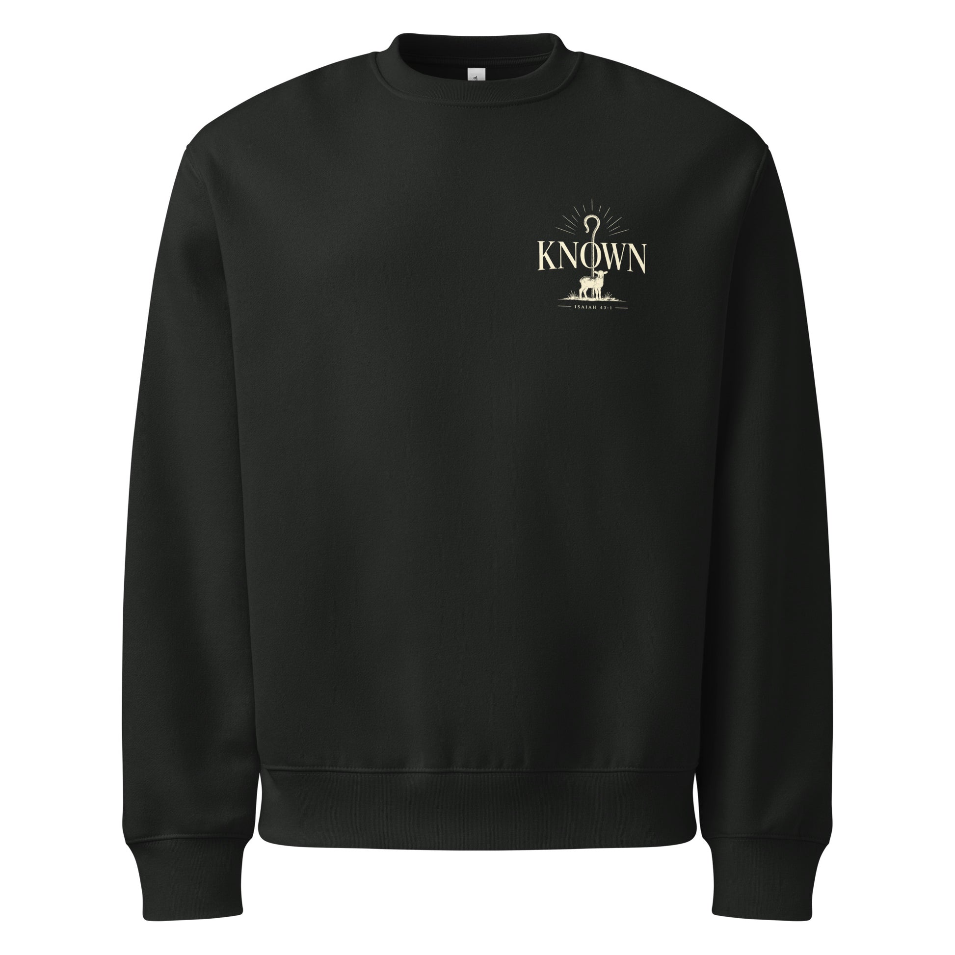Known Oversized Sweatshirt in Vintage Black front — Kingdom Dividends heavyweight sweatshirt