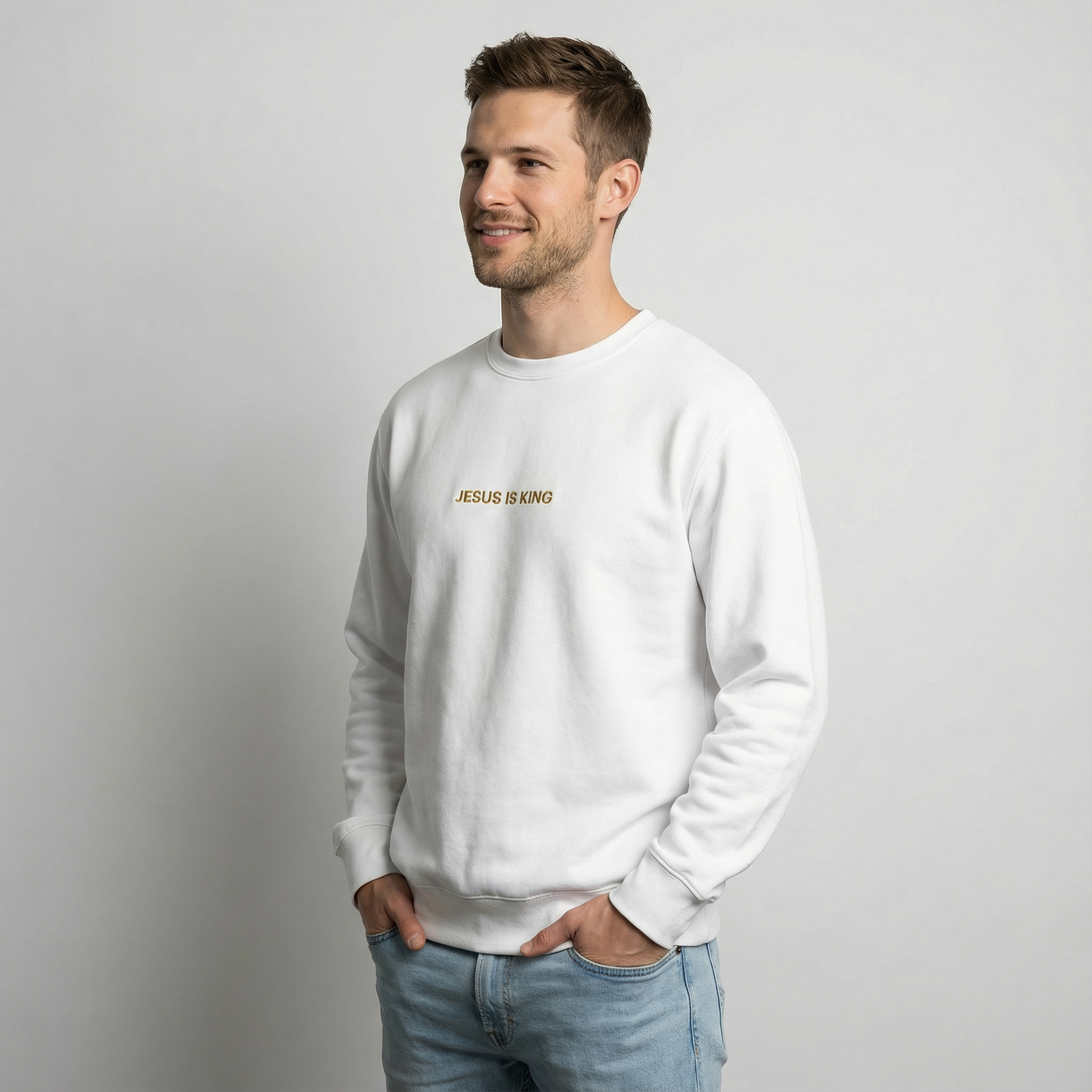 Jesus is King Embroidered Sweatshirt