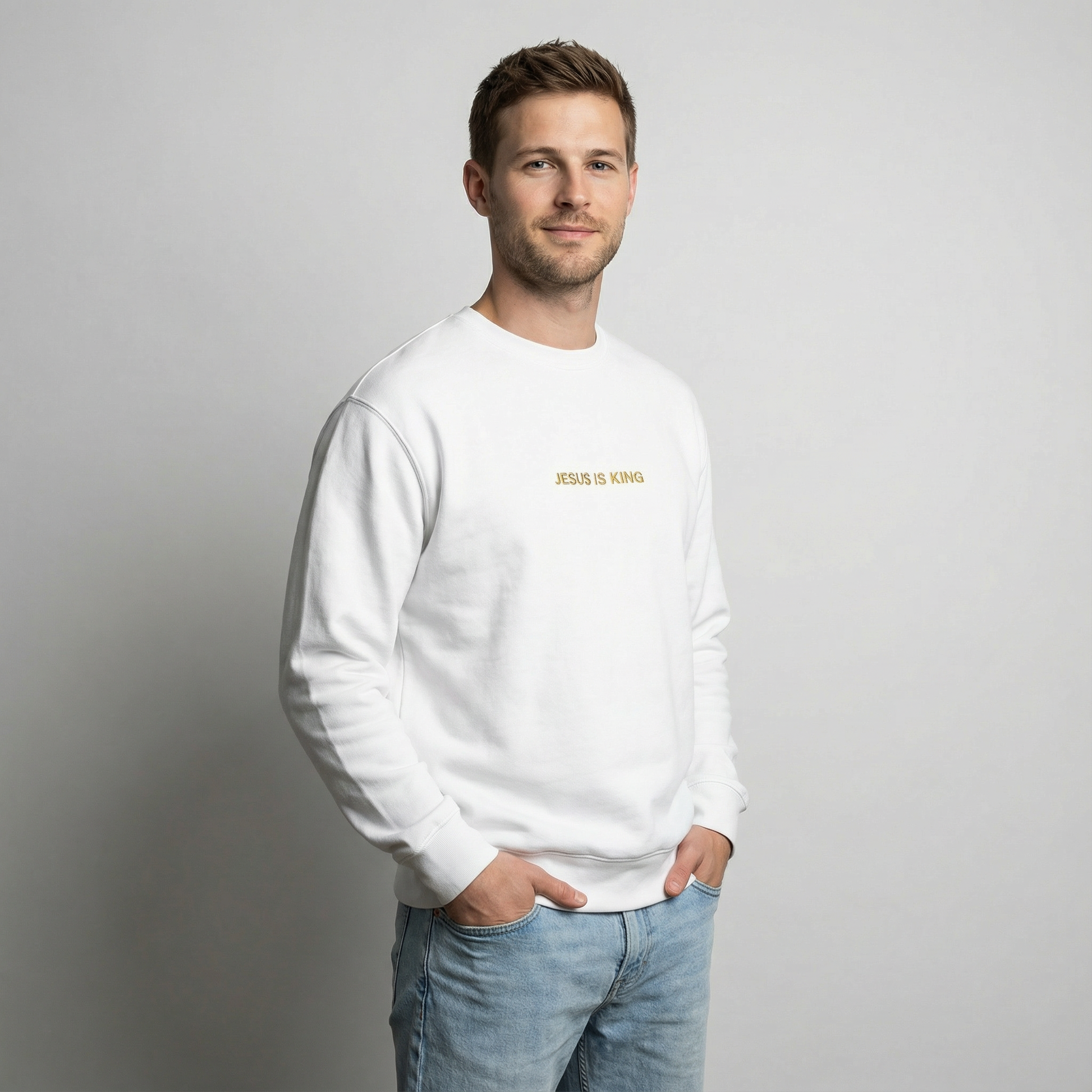 Jesus is King Embroidered Sweatshirt